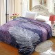 1枚 フェイクミンクフリースブランケット、キングサイズ、1プライエンボス加工490GSM シルキーソフトプラッシュ暖かいブランケット、秋冬用、ファッションフェザーパターン