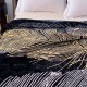 1枚 フェイクミンクフリースブランケット、キングサイズ、1プライエンボス加工490GSM シルキーソフトプラッシュ暖かいブランケット、秋冬用、ファッションフェザーパターン