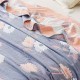 リバーシブル フローラル コットン スロー ブランケット – ライトブルー ピンク＆ホワイトの花柄、柔らかで多用途なベッドやソファ用、オールシーズン快適、32糸数、洗濯機対応、ソファカバー | 花柄ブランケット | ソフトテクスチャーのベッド用ブランケット