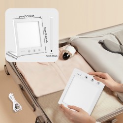 調節可能なスタンド付きLED治療ランプ、超薄型、UVフリー、10,000ルーメンのリラクゼーションライト、タッチコントロール、3色温度とステップレス調節可能な明るさレベルを搭載、4つのタイマー機能を備え、家庭やオフィスでの使用に適しています。