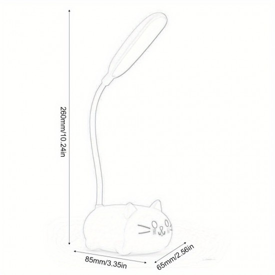 調整可能なキュートな漫画猫のデスクランプ。USB充電機能と目の保護のための温かみのある白色光を備えています。誕生日プレゼント、記念日のギフト、バレンタインデーのサプライズに最適です。