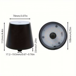 多機能ワインボトルストッパーランプ - USB充電式、タッチコントロール、調光可能LEDライト、ダイニング＆リビングスペース用、ポータブルデザイン、ブラック/ホワイト