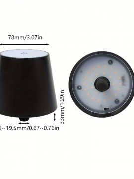 多機能ワインボトルストッパーランプ - USB充電式、タッチコントロール、調光可能LEDライト、ダイニング＆リビングスペース用、ポータブルデザイン、ブラック/ホワイト