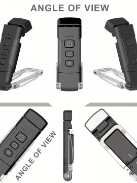 1個 HOTU アップグレード版ミニLEDクリップ式ブックマークライト、USB充電式調光可能な目に優しい読書灯、360°回転機能付き、3色選択（ブラック/ホワイト/グレー）本・スマートフォン・タブレット用 - 家庭・オフィス・旅行向けポータブル