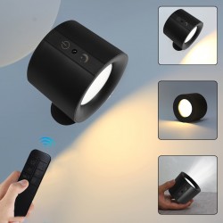1PC LED 磁気式キャビネット下照明、360°回転可能、両面照明、タッチコントロールとリモコン、USB充電、調光可能、読書、キャビネット、寝室、リビングルーム、屋内使用 - プラスチック素材、LED光源、充電式リチウム電池、≤36V動作電圧