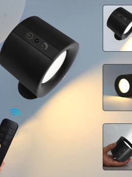 1PC LED 磁気式キャビネット下照明、360°回転可能、両面照明、タッチコントロールとリモコン、USB充電、調光可能、読書、キャビネット、寝室、リビングルーム、屋内使用 - プラスチック素材、LED光源、充電式リチウム電池、≤36V動作電圧