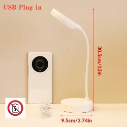 モダンなUSBプラグイン式伸縮デスクランプ、ボタン式LEDデスク照明、プラスチックベース、リビングルーム寝室に最適な装飾、バッテリー不要、ハロウィーン、バレンタインデー、誕生日、クリスマスプレゼントに最適なUSB給電