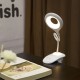 タッチコントロール付きの充電式LEDクリップ式デスクランプ、調光機能、USB充電、2000mAhリチウムバッテリー、ベッドルームの読書用に目に優しいソフトライト、家庭用 - ポリッシュプラスチック仕上げ