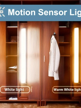4/ 1個 USBモーションセンサーライト、30.48cmの室内用キャビネットライト、キッチン、バスルーム用 - 自動オフ機能付きバッテリー駆動マグネットキャビネット照明（ウォームホワイト/ホワイト）