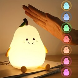愛らしいスマイルペアLEDナイトライト - タッチコントロール、USB充電式、調光可能なシリコン製ベッドサイドランプで居心地の良い寝室の雰囲気を演出