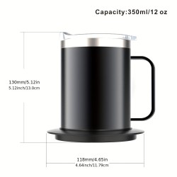 10時間自動停止、ステンレス製デザインのUSB電源付き電気コーヒーマグウォーマー - オフィスや家庭での使用に最適、コーヒーマグヒーター | モダンなコーヒーアクセサリー | 耐久性のあるコーヒーホルダー