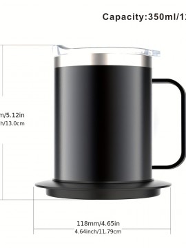 10時間自動停止、ステンレス製デザインのUSB電源付き電気コーヒーマグウォーマー - オフィスや家庭での使用に最適、コーヒーマグヒーター | モダンなコーヒーアクセサリー | 耐久性のあるコーヒーホルダー
