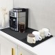1枚 シリコン製コーヒーマット、エッセルマシン用2-in-1カウンタートッププロテクター、食器乾燥パッド、黒 - コーヒーバーアクセサリーの下にフィット (59.94cm x 39.88cm)