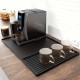 1枚 シリコン製コーヒーマット、エッセルマシン用2-in-1カウンタートッププロテクター、食器乾燥パッド、黒 - コーヒーバーアクセサリーの下にフィット (59.94cm x 39.88cm)