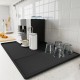 1枚 シリコン製コーヒーマット、エッセルマシン用2-in-1カウンタートッププロテクター、食器乾燥パッド、黒 - コーヒーバーアクセサリーの下にフィット (59.94cm x 39.88cm)