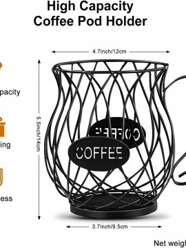 コーヒーポッドオーガナイザーホルダー、コーヒーカプセルホルダー、キッチンカウンタートップ用大容量コーヒーポッド収納ラック（ブラック、Sサイズ）
