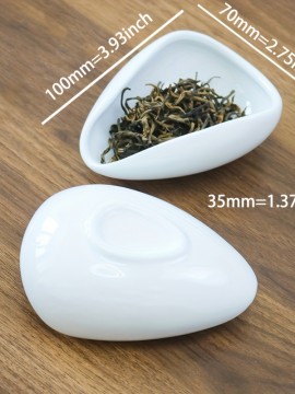 磁器製コーヒー豆計量カップ、セラミック製茶さじ、ルーズリーフティー用、湾曲した円盤本体エスプレッソマシンアクセサリー