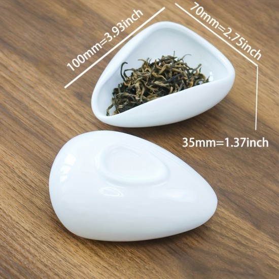 磁器製コーヒー豆計量カップ、セラミック製茶さじ、ルーズリーフティー用、湾曲した円盤本体エスプレッソマシンアクセサリー