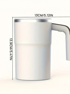 ナルンカンUSB充電式自動撹拌コーヒーカップ、持ち運びに便利でお手入れ簡単、インテリジェントLED温度表示、ホワイト断熱デザイン、家庭やオフィスでの使用に最適