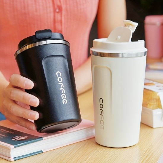 ステンレス製コーヒーカップ - 携帯用、高級感、RVキッチン、オフィス、家庭＆アウトドア旅行に最適 - コーヒー愛好家への完璧なギフト、水カップ、電気不要