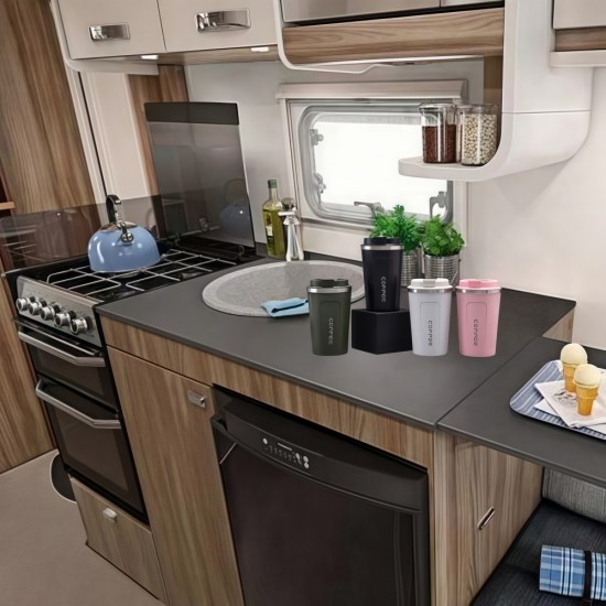 ステンレス製コーヒーカップ - 携帯用、高級感、RVキッチン、オフィス、家庭＆アウトドア旅行に最適 - コーヒー愛好家への完璧なギフト、水カップ、電気不要