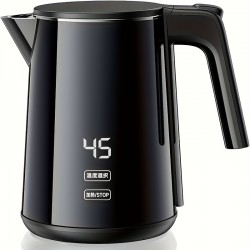 1.0リットル電気ケトル、7段階温度調節、デジタルディスプレイ、4時間保温機能、触れても熱くないダブル構造、急速沸騰、メモリー機能、防焼けコンパクトサイズ