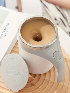 蓋付き自動撹拌電動ミキシングカップ - 高速、磁気ステンレス製コーヒー＆ミルクミキサー、家庭・オフィス・旅行用 - 完璧なクリスマスギフト