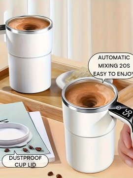 自動搖動コーヒーマグ - ステンレススチールアップグレード、USB充電式、耐久性のあるプラスチック、コーヒー、ミルク、ココアに多目的 (コーヒーマグ | モダンなコーヒーマグ | 耐久性のあるコーヒーマグ)