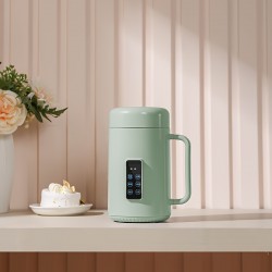 1個 ミントグリーン 多機能電気ケトル - コンパクト500W 健康的な調理ポット、デジタル制御付き、米、茶、スープ、麺類用 | 12時間タイマー、温度制御、静かな沸騰乾燥保護、USプラグ
