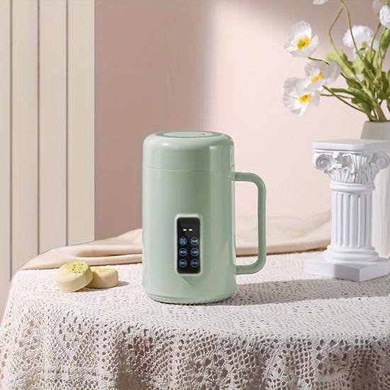 1個 ミントグリーン 多機能電気ケトル - コンパクト500W 健康的な調理ポット、デジタル制御付き、米、茶、スープ、麺類用 | 12時間タイマー、温度制御、静かな沸騰乾燥保護、USプラグ