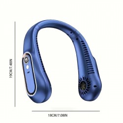 USB充電式携帯用ネックファン - 調節可能な5段階風量、強力なエアフロー、アウトドアスポーツや室内使用に適した軽量デザイン