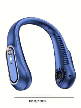 USB充電式携帯用ネックファン - 調節可能な5段階風量、強力なエアフロー、アウトドアスポーツや室内使用に適した軽量デザイン