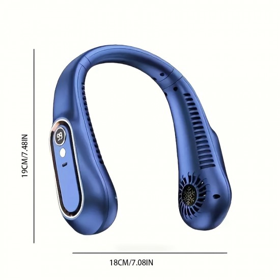 USB充電式携帯用ネックファン - 調節可能な5段階風量、強力なエアフロー、アウトドアスポーツや室内使用に適した軽量デザイン