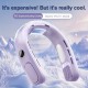 充電式ウェアラブルネックファン - 個人用ポータブル冷却扇風機、USB充電対応・ハンズフリーブレードレスファン（女性と男性向け）- 5段階速度調整、4000mAhバッテリー
