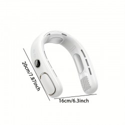 充電式ウェアラブルネックファン - 個人用ポータブル冷却扇風機、USB充電対応・ハンズフリーブレードレスファン（女性と男性向け）- 5段階速度調整、4000mAhバッテリー