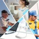 ポータブル冷却ネックファン、カラフルなLEDライト付き充電式USBパーソナルネックファン、360°回転、屋外屋内オフィス旅行スポーツ用ウェアラブルネックファンエアコン、3段階の速度調整、ハンズフリー充電式USB電源パーソナルファン