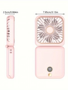 USB充電式折りたたみファンは首やデスクトップに掛けたり、手持ちで使用したりできます。携帯電話スタンド、化粧鏡、パワーバンク、デジタルディスプレイ、5段階の速度調整、多機能2500mAhの屋外用小型ファンが付属しています