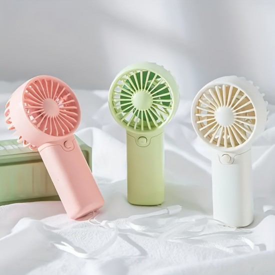 1pc ミニポータブルファンハンドヘルドバッテリー式ファンポータブルフェイスファン小型パーソナルファン夏の旅行旅行メイクまつげビーチ屋内屋外冷却ギフト