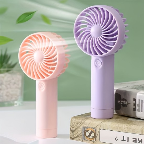携帯用USB充電式ミニファン、3段階調節可能な冷却機能、ベッドルーム・オフィス・アウトドア使用に適したコンパクトデザイン - ピンク