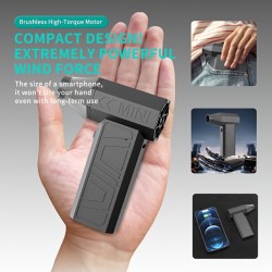 強力なデュアル磁気ノズル手持ち式電動ターボファン - USB充電可能、高速エアフロー、コンパクト設計でヘアスタイリング＆屋外除雪に最適、強風の吸引力、ハンドヘルドヘアドライヤー |人間工学に基づいたグリップ|頑丈な構造