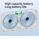 便利なデスクトップ用二頭三葉式エアサーキュレーションファン、USB充電式静音テーブルトップファン、家庭用壁掛けタイプ、三段階速度調整、オフィス・寮・キャンプに適した携帯型小型ファン