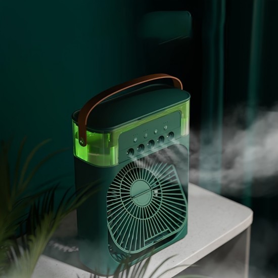USB電源のポータブルテーブルファン、ミストスプレー付き、プラスチック製、低電圧動作、家庭用にバッテリー不要