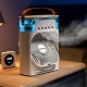 USB電源のポータブルテーブルファン、ミストスプレー付き、プラスチック製、低電圧動作、家庭用にバッテリー不要