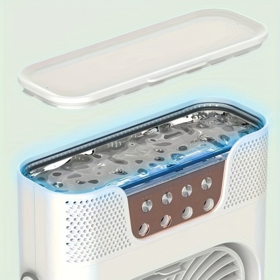 USB電源のポータブルテーブルファン、ミストスプレー付き、プラスチック製、低電圧動作、家庭用にバッテリー不要