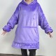 1pc フーディー着用ブランケットスウェットシャツ、ソフトで快適な暖かいダブルフランネル厚手のスウェットシャツブランケット、ソファ用のカウチ、ベッド用