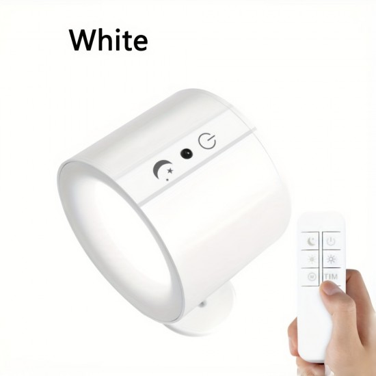 1PC LED 磁気式キャビネット下照明、360°回転可能、両面照明、タッチコントロールとリモコン、USB充電、調光可能、読書、キャビネット、寝室、リビングルーム、屋内使用 - プラスチック素材、LED光源、充電式リチウム電池、≤36V動作電圧