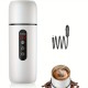 ポータブル電気ケトル＆カーコーヒーウォーマー、96W 12V/24V 湯沸かし器、撹拌機能付き、電磁誘導、空焚き防止、やけど防止、過熱保護、カープラグ、500ml未満容量、バッテリー不要