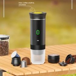 ポータブル電動エスプレッソメーカー、加熱機能付き、USB充電、ポンプタイプデザイン、キャンプ、ハイキング、アドベンチャーに適しています。