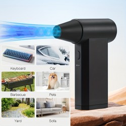 コンパクト150,000RPMターボジェットファン - 多速ハンドヘルド電動エアブロワー、強力な風、充電式リチウムバッテリー、USB対応 - 髪の乾燥、静電気除去＆屋外雪かきに最適、ミニジェットブロワー