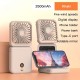 USB充電式折りたたみファンは首やデスクトップに掛けたり、手持ちで使用したりできます。携帯電話スタンド、化粧鏡、パワーバンク、デジタルディスプレイ、5段階の速度調整、多機能2500mAhの屋外用小型ファンが付属しています